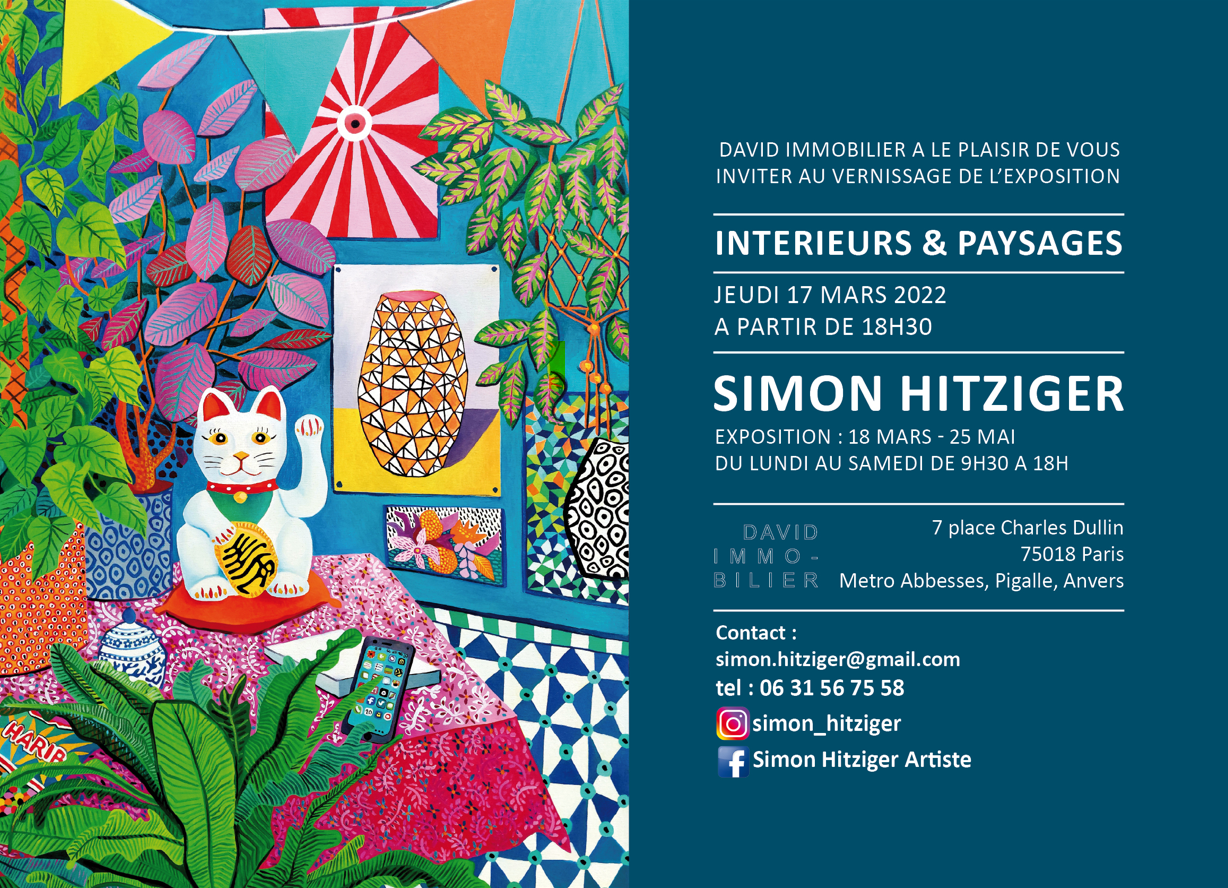 "Exposition Intérieurs & Paysages de Simon Hitziger du 18 mars au 25 mai 2022"